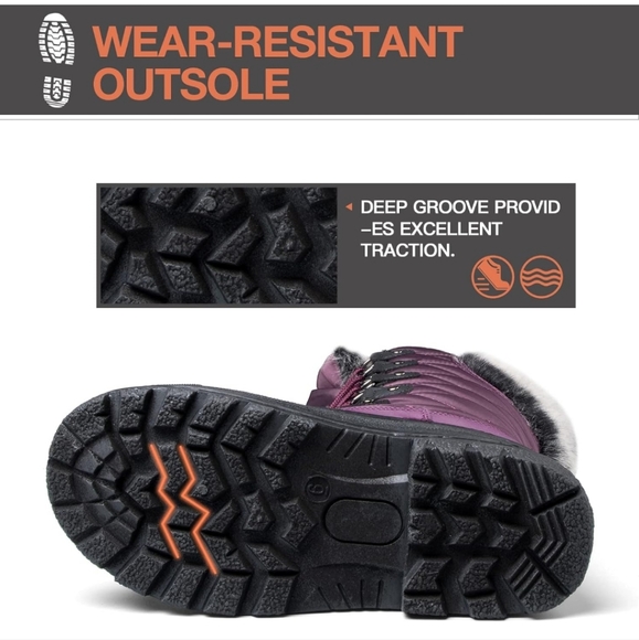 Women's Snow Boots Warm Insulated Faux Fur Lined Waterproof Mid-Calf Winter Boot - Picture 12 of 14